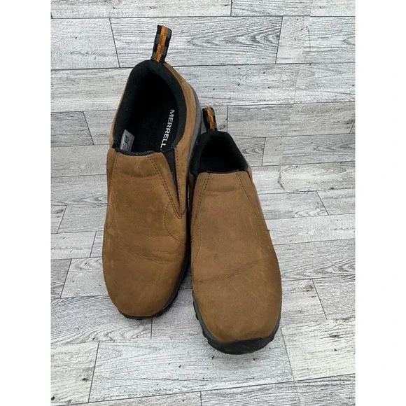 Merrell Jungle Moc Mens 9.5 Brown Suede Slip On Hiking Walking Shoes J60831 - Picture 1 of 14